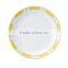 Colorful egde glazed white porcelain soup dinshes and plates