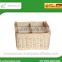 New design Square white rattan basket with Compartment and Handles from Vietnam