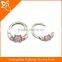 14 g or 16 g 316 L Stainless Steel Septum Clicker Ring Free Nose Ring with Zircon