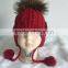2016 New Product Cute colourful Fashion Knit Kids Hats Fur Pom Pom Crochet Baby Hats