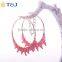 <<<2016 Gold Plated pink color Women Bohemian style beaded circle earring Charms hoop earrings/
