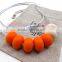 orange&off-white abacus teething beads necklace silicone beads copper teething necklace teething Baby TN045