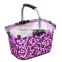 Shopping handle basket with colorful fabric.