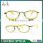 G3527-LQ0096 Latest fashion lady make up yellow slim metal reading glasses