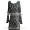 2016 Wholesale Sexy Tight Fit Golden Long Sleeve Backless Evening Dresses European Fashion Sequin Club Mini Dresses PLM4356