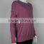 Womens' round neck long sleeve pullover knitted sweater with spray print