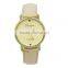 fashion leather strap daisy cut out face geneva platinum watches for women