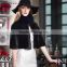 wholesale short black mink knitted fur cape for ladies