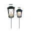 Black Grave outdoor insert stem metal candle lantern with pole set of 2