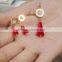 Stainless steel women drop crystal necklace set earrings set