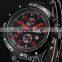 CURREN Black Red Auto Date Display Analog Stainless Steel Strap Male Clock Quartz Sport Men Wrist Watch