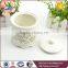 Fancy modern white ceramic canister for tea/sugar/coffer