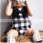2017 Wholesale Newborn Infant Clothing Lovely Bowknot Plaid Cotton Custom Baby Girl Romper