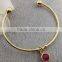 wholesale birthstone charms bangle open red stone birthstone bangle tiny bangle for birthday's gifts