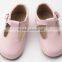 Skidproof genuine leather popular T-bar baby leather shoes soft