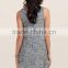 2017 New Fashion Women summer gray V neck dress apparel