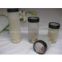 clear glass canisters with color lid