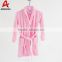 Kids bathrobe pink flannel fleece soft bath robe baby