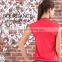 Top selling product girl V neck front pinches blank tee shirts