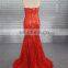 New Collected Real Sample Sexy Strapless Red Sequin Mermaid Ruched Long Prom Dress