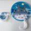 Nylon Foldable Frisbee Fan With Handle Portable Hand Fan