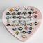 36 pairs/box Gorgeous European Style Time Gem Opening Ring Retro Cute Ring