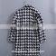 China garment factory wholesale suit collar tweed print wool coat