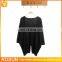 Ladies open back black cable knit sweater poncho
