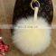 Factory wholesale bushy and soft fox fur pompon pom pom ball key chain