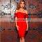 2017 Women Lady Sexy Ruffle Off Shoulder Evening Party Bandage Dress Wholesale Clothing