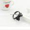 Ancient black rhinestone ring bowknot adjustable ring office lady style ring