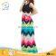 Wholesale Spandex Summer Girl Dress Rainbow Tulle Dress