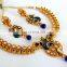 Ethnic Meenakari Pendant Set - Wholesale Gold Plated Oversize Pendant Set - Antique Designer Pendant Set - one Gram Gold Jewelry