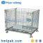Stacking folding warehouse heavy duty wire mesh container for cargo storage