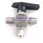 Tee Ball valve 3 6 8 10 mm 1/8 1/4 3/8 1/2 inch hard tube stainless steel 304 card set acid proof 3 way ball valve