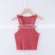 Wholesale Ladies blank rib merrow edge sexy women's summer U neck basic cotton crop top