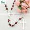 Dark brown oval wooden bead Jesus rosary