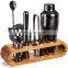 Mixology Bartender Kit 10-Piece Bar Tool Set with Stylish Bamboo Stand Home Bartending Kit and Martini Cocktail Shaker Sets