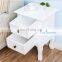 Pair of Wood Chic Bedside Table 2-Drawers Cabinet Nightstand - White