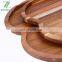 Nice Design Acacia Heart Shape Snacks Tray Set 2