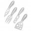 Stainless Steel 4 Pieces Cheese Knife Set: Hard and Soft Cheese Knives, Serving Fork & Cheese Spreader