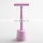 Zero Waste Male Female Bikini Shaver Metal Razor Stand Double Edge Safety Razor Baber Razor Purple Twin Blade Brass 10.8*4.3