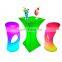 Waterproof Wedding Party Table High Colorful Wine Round Chair Plastic Color Changing Waterproof Outdoor Furniture