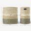 Stitched Natural Seagrass Laundry Basket Lidded and Double Basket With Handle storage hamper