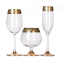 Gold Rimmed Champagne Wine Water Tumbler Drinking Glass Cups For Home And Bar