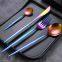 Luxury Stainless Steel Portuguese Gold Plated Long  Handle Elegant Cutlery Utensil Set