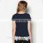 Women's shirt new ladies t shirt design with high quality fashion lace t shirt TS067