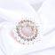 Popular Cute Big Circle Elegant Beautiful Brooch Full pearls and diamond brooch