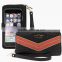 Factory wholesale cell phone wallet for women pu leather wallet case with handle