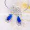 Party wear jewelry blue stone golden earring designs for women